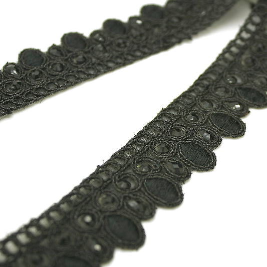 BLACK RHINESTONE EDGING TRIM - sarahi.NYC