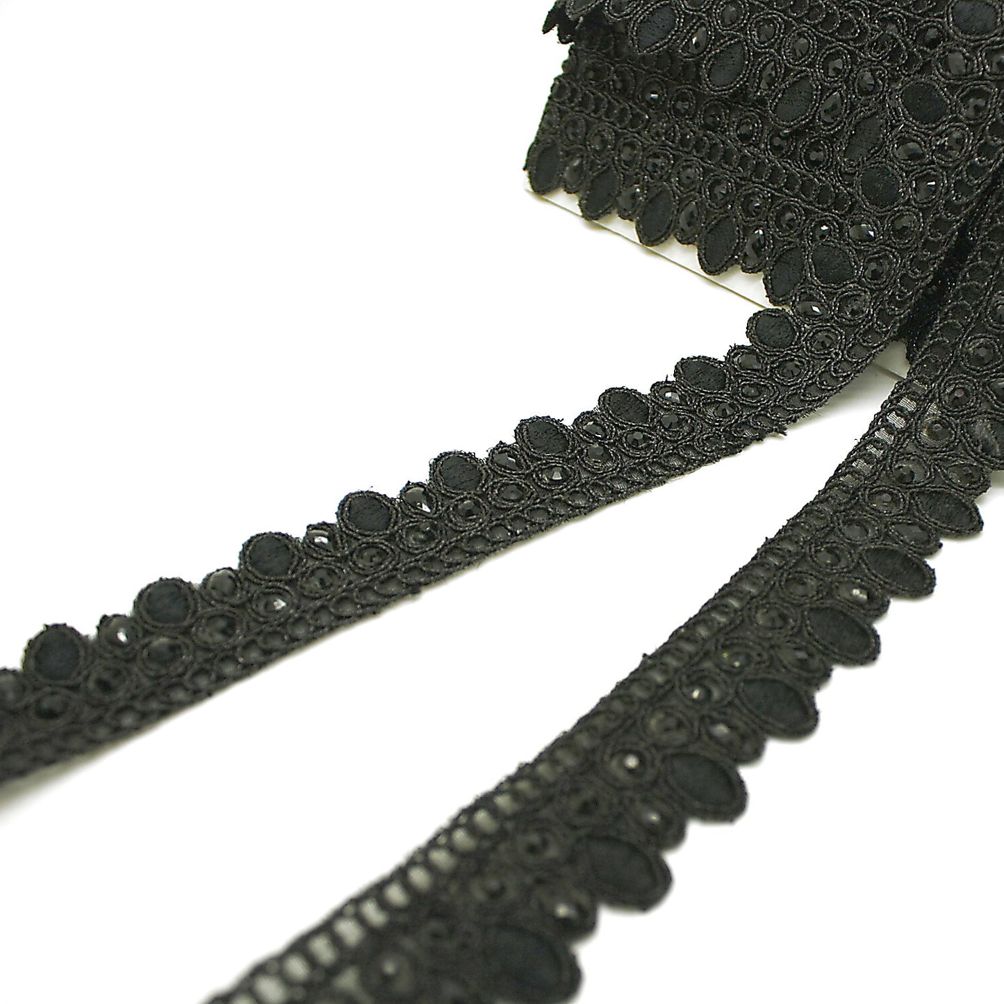 BLACK RHINESTONE EDGING TRIM - sarahi.NYC