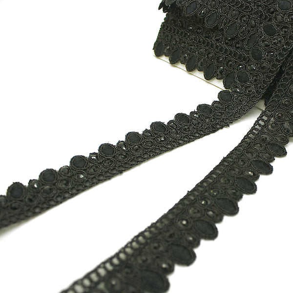 BLACK RHINESTONE EDGING TRIM - sarahi.NYC