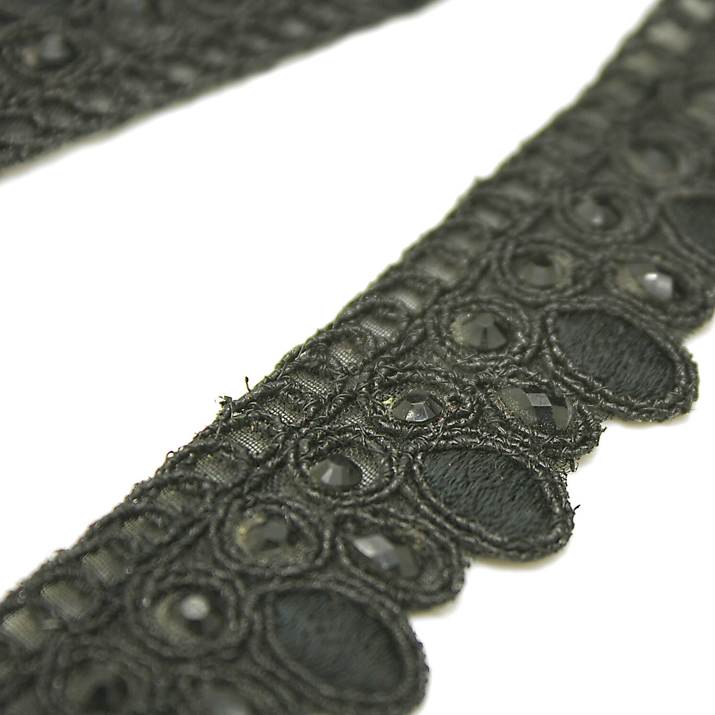 BLACK RHINESTONE EDGING TRIM - sarahi.NYC