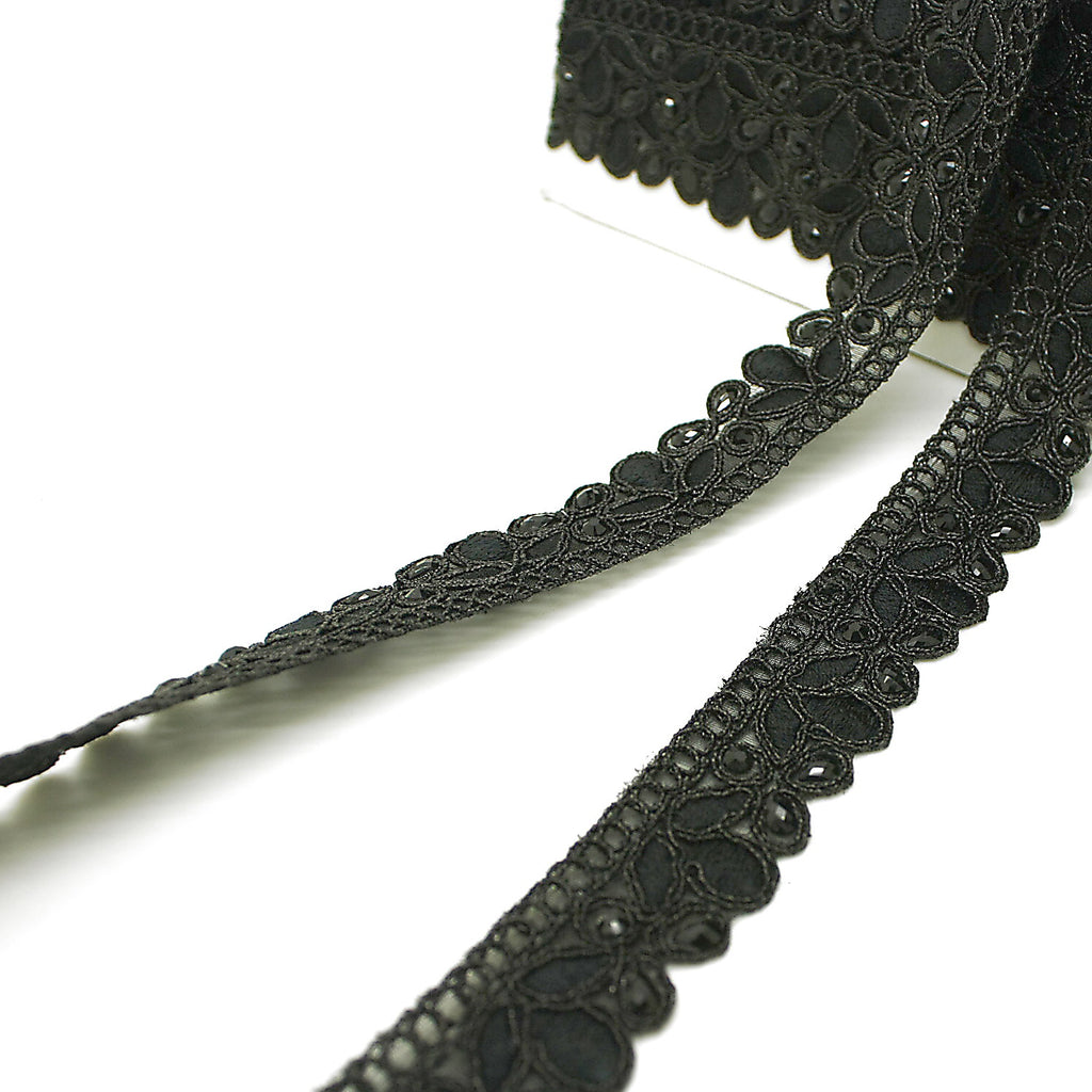BLACK RHINESTONE EDGING TRIM - sarahi.NYC