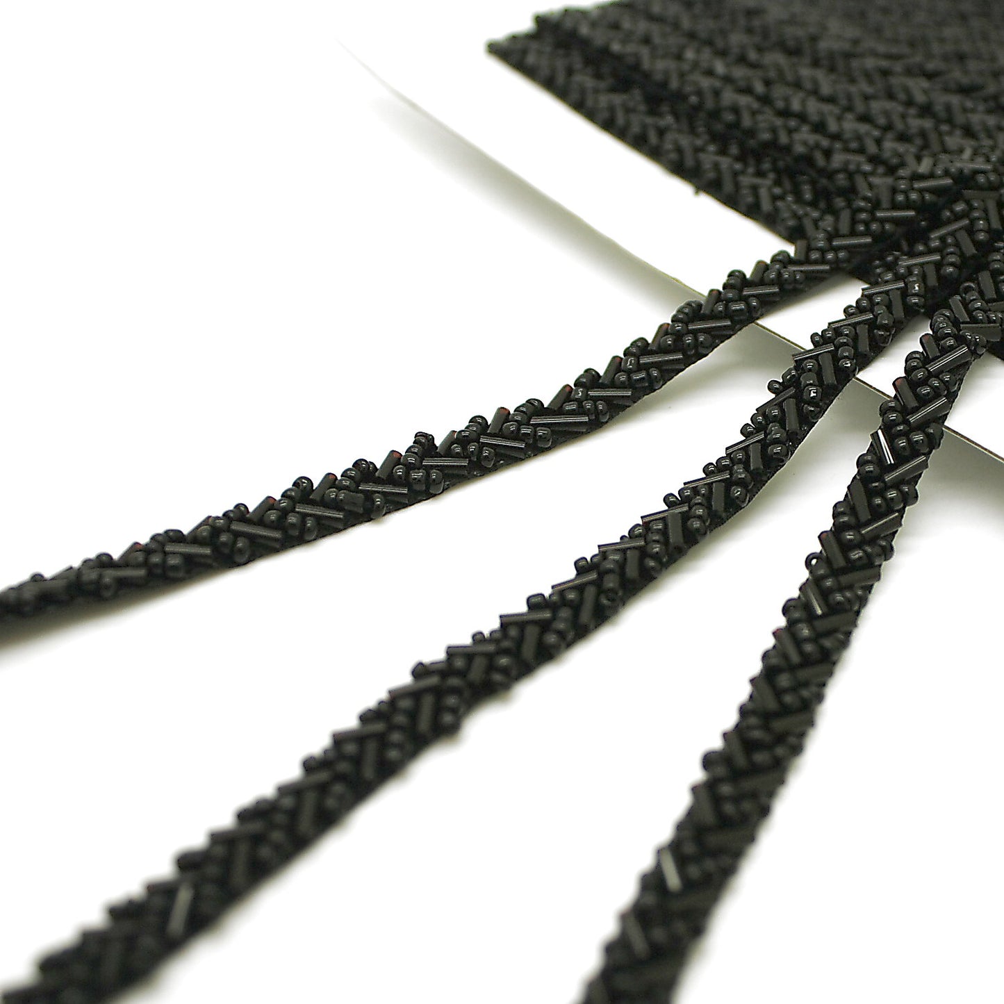 BLACK THIN BEADED TRIM - sarahi.NYC
