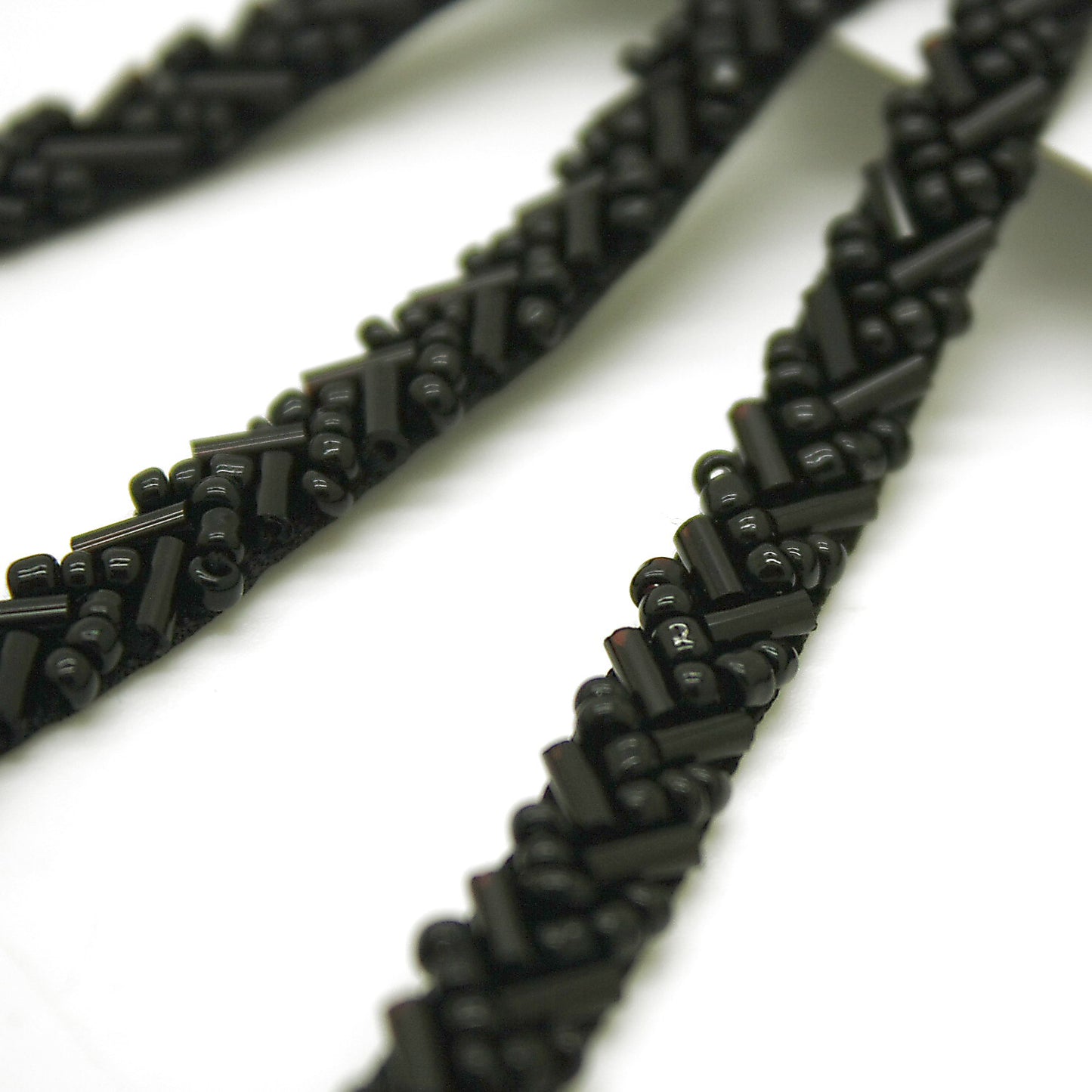 BLACK THIN BEADED TRIM - sarahi.NYC