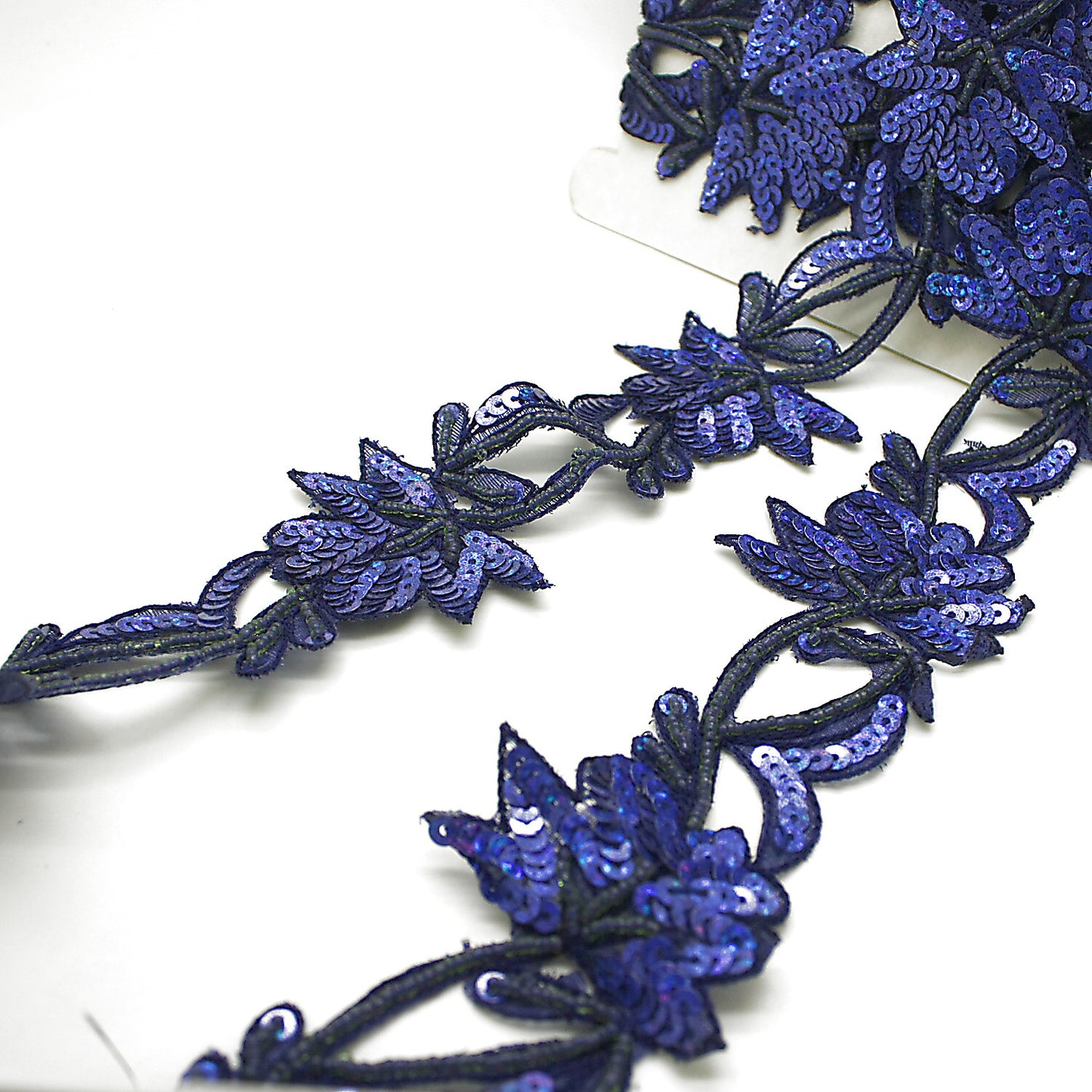 BLUE FLORAL SEQUIN BEADED TRIM - sarahi.NYC