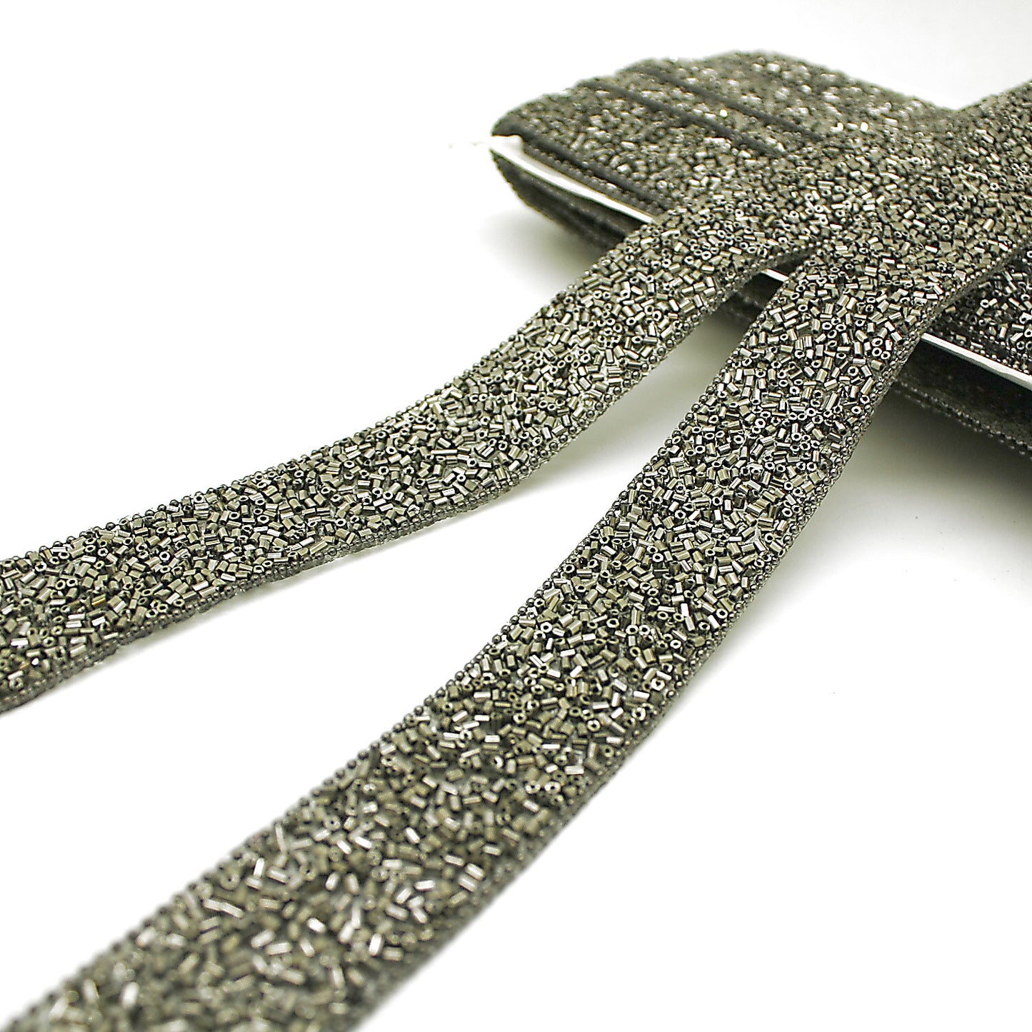 GUNMETAL HOTFIX BEADED TRIM - sarahi.NYC
