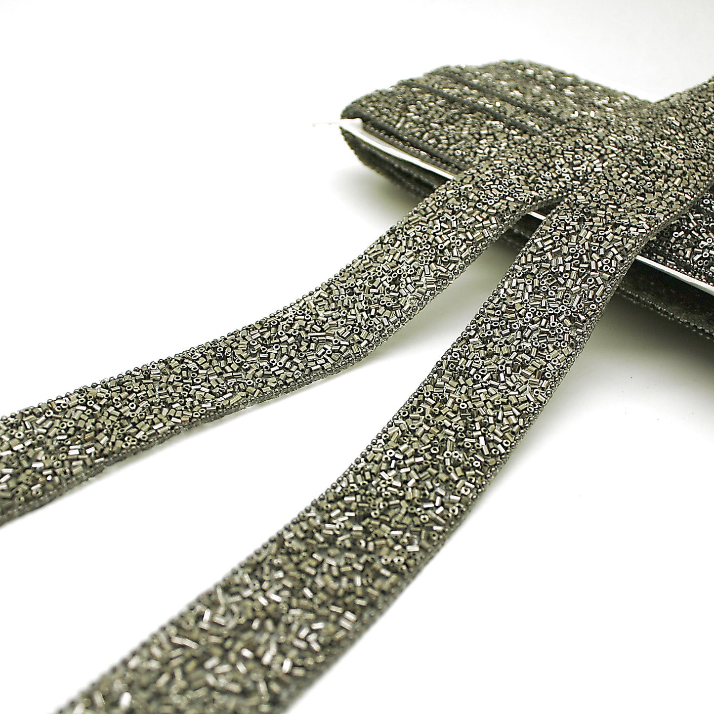 GUNMETAL HOTFIX BEADED TRIM - sarahi.NYC