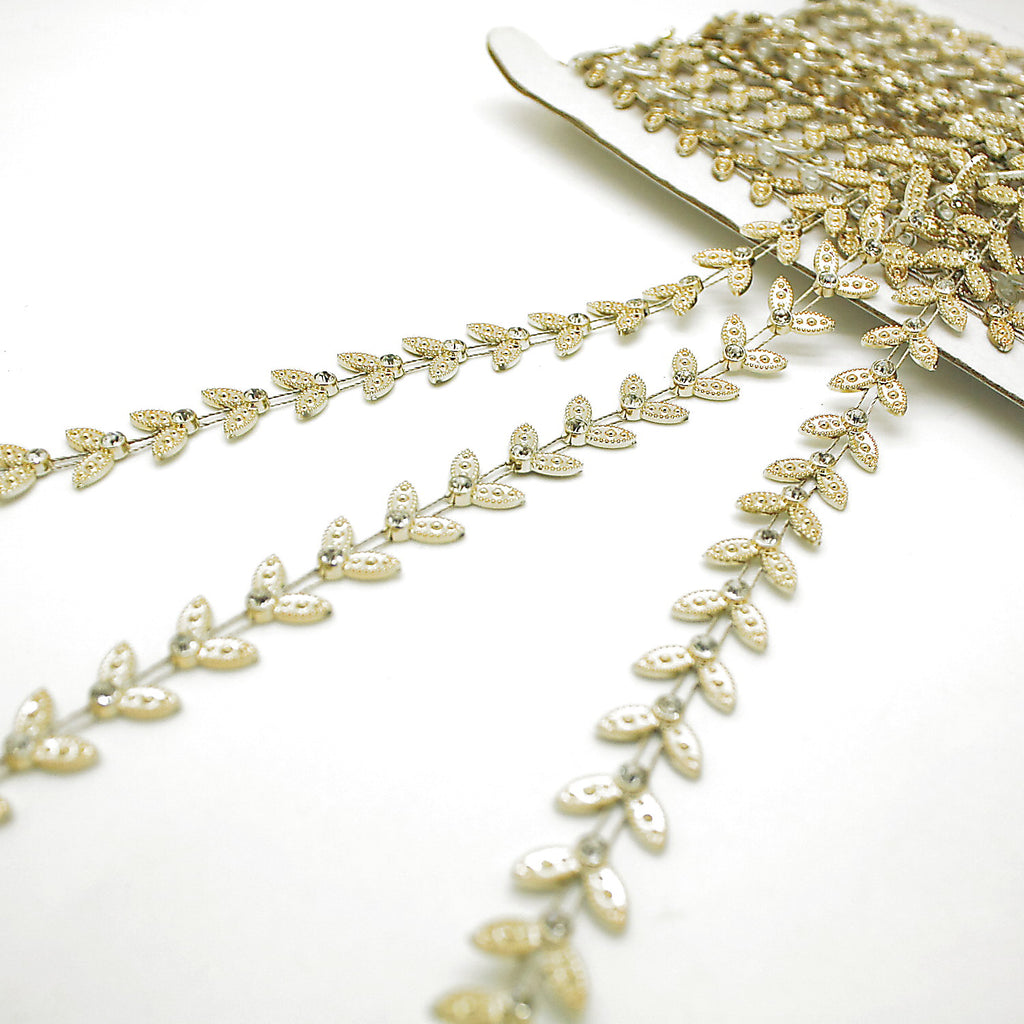 GOLD CRYSTAL PETAL TRIM - sarahi.NYC