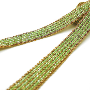 LIGHT GREEN GOLD BUGLE BEAD TRIM - sarahi.NYC