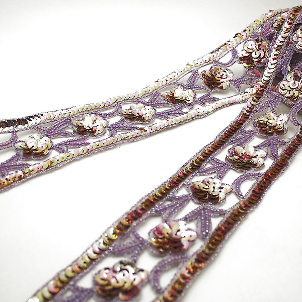 LILAC WIDE SEQUIN BEADED TRIM - sarahi.NYC