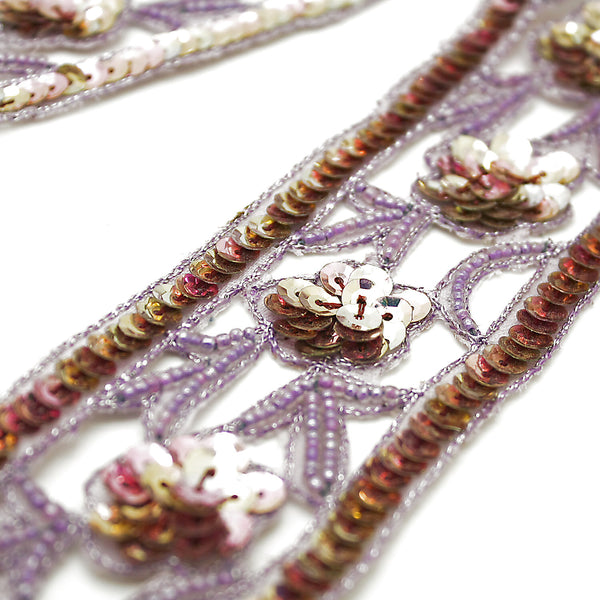 LILAC WIDE SEQUIN BEADED TRIM - sarahi.NYC