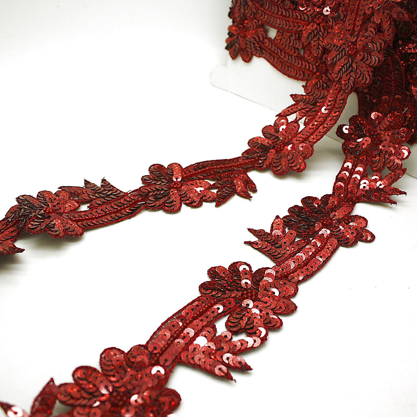 MAROON FLORAL SEQUIN TRIM - sarahi.NYC