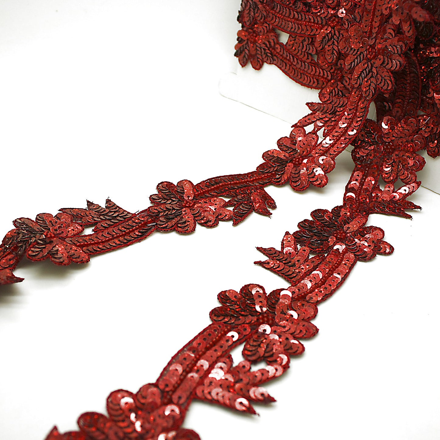 MAROON FLORAL SEQUIN TRIM - sarahi.NYC