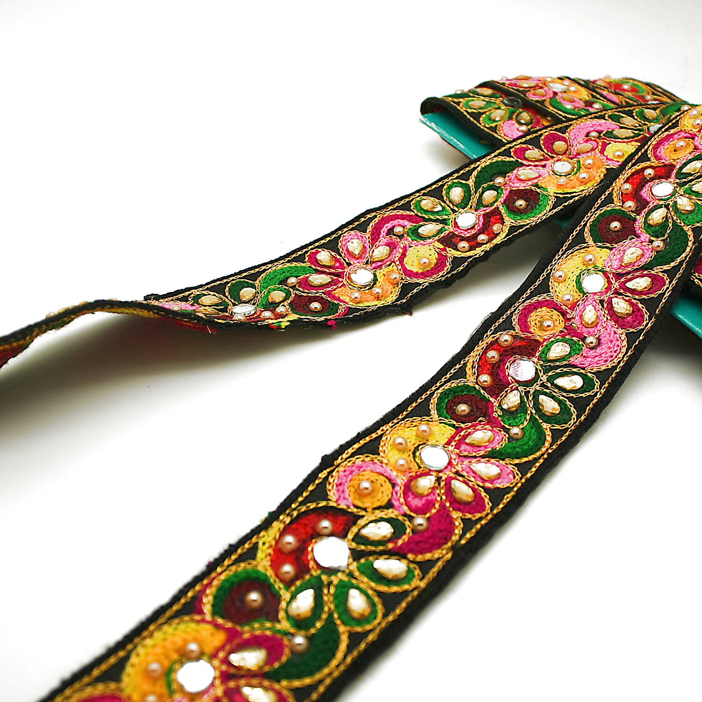 BLACK MULTI MIRROR RIBBON TRIM - sarahi.NYC
