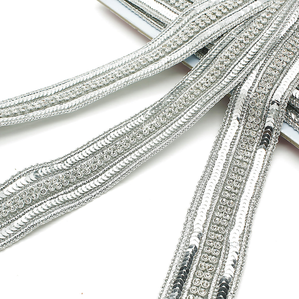 SILVER CRYSTAL SEQUIN  TRIM - sarahi.NYC