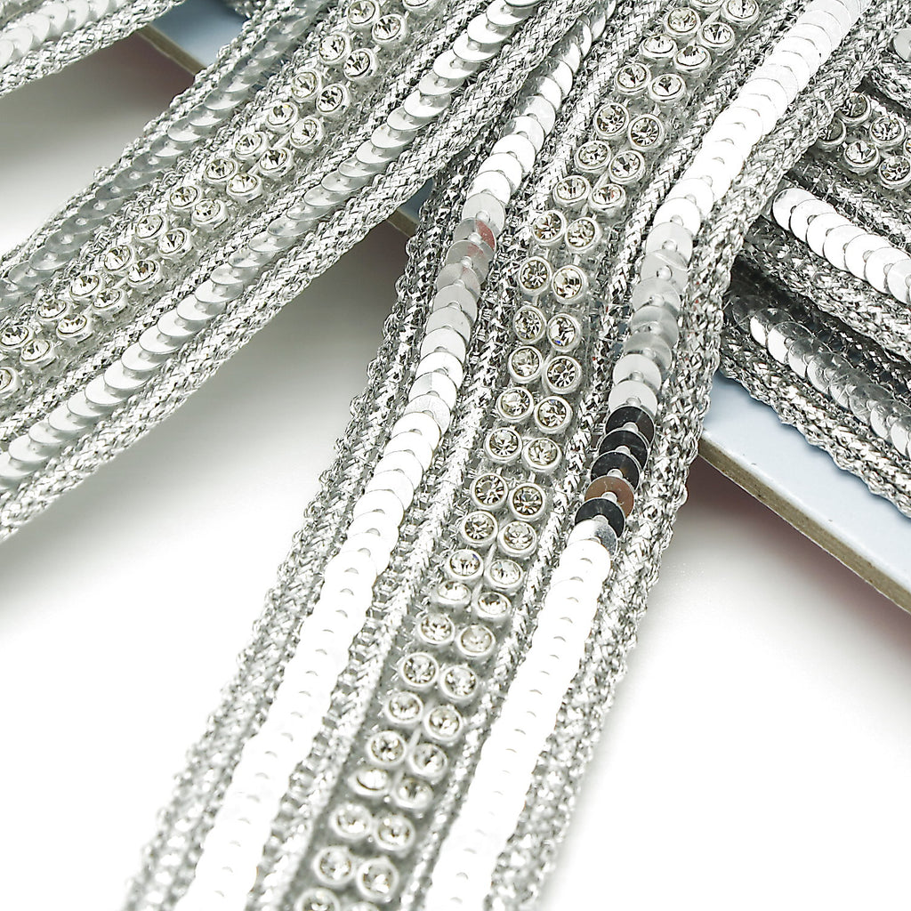 SILVER CRYSTAL SEQUIN  TRIM - sarahi.NYC