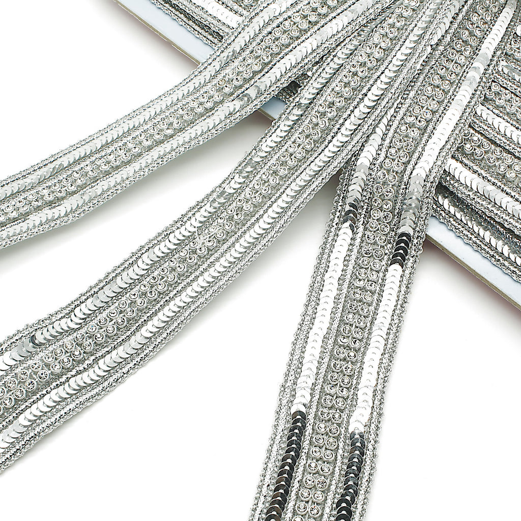 SILVER CRYSTAL SEQUIN  TRIM - sarahi.NYC