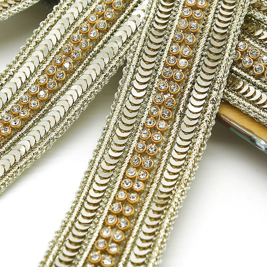GOLD CRYSTAL SEQUIN TRIM - sarahi.NYC