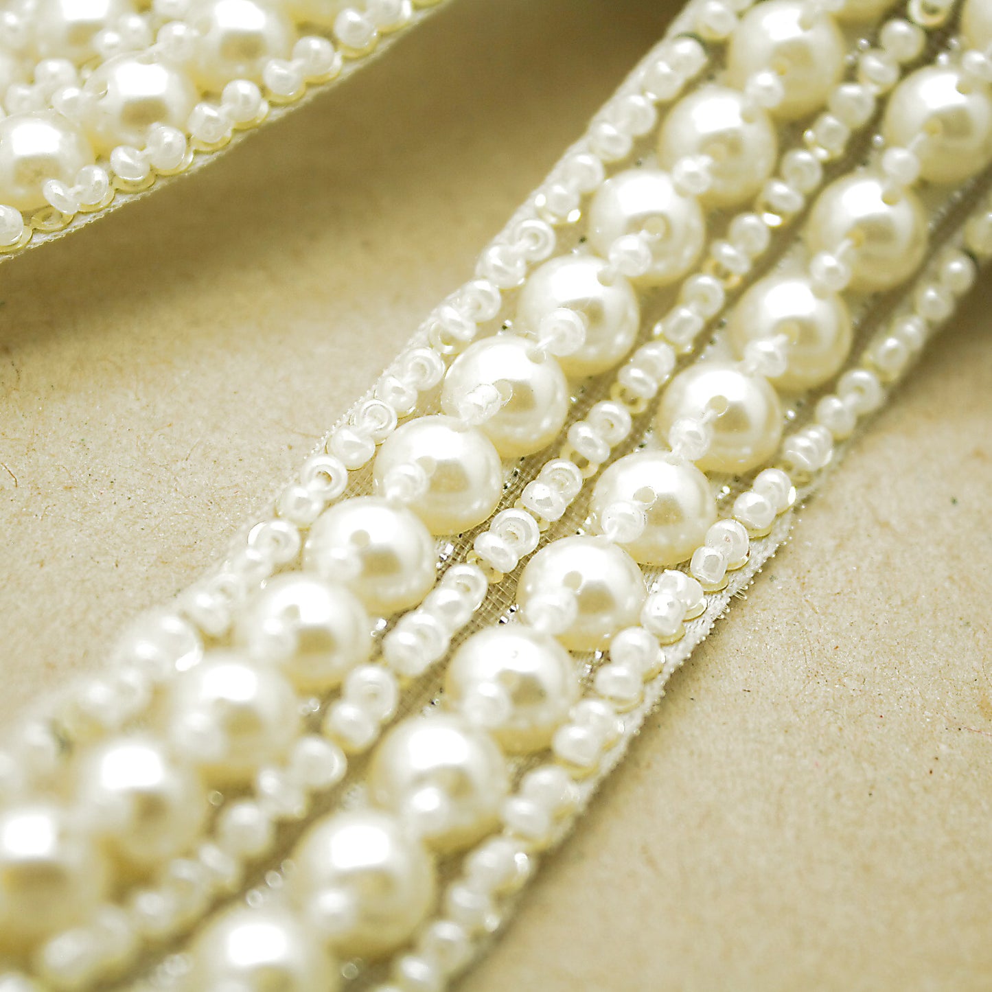 FAUX PEARL CREAM TRIM - sarahi.NYC