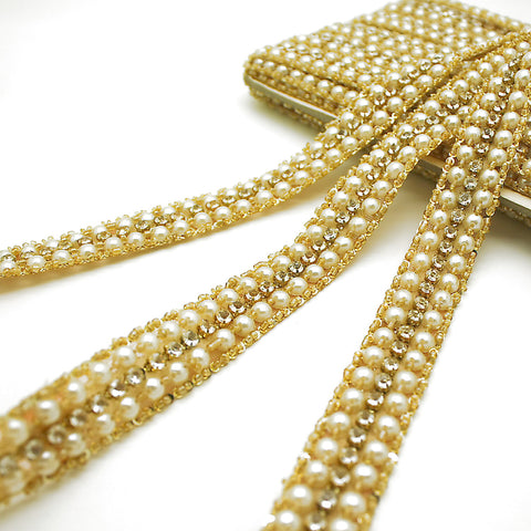 FAUX GOLD PEARL GEM  TRIM - sarahi.NYC