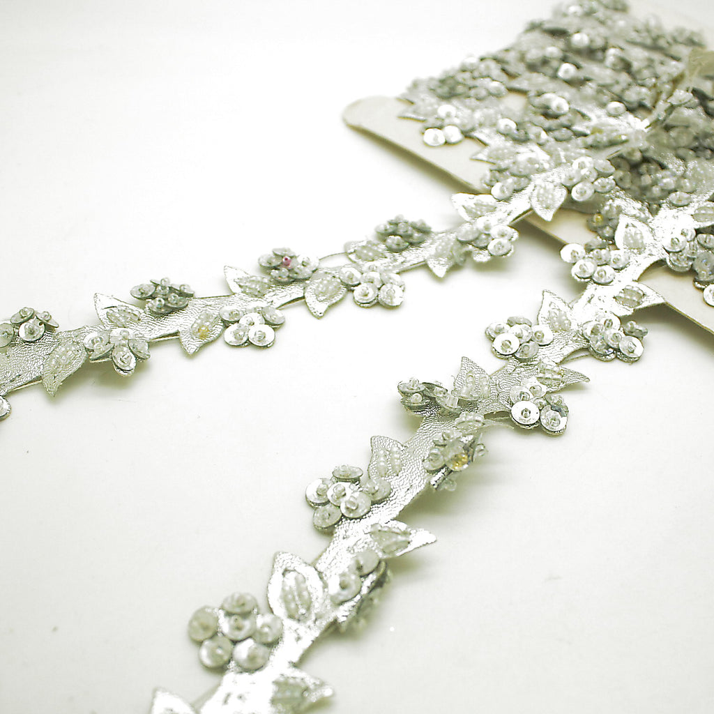 SILVER BEADED EDGING TRIM - sarahi.NYC