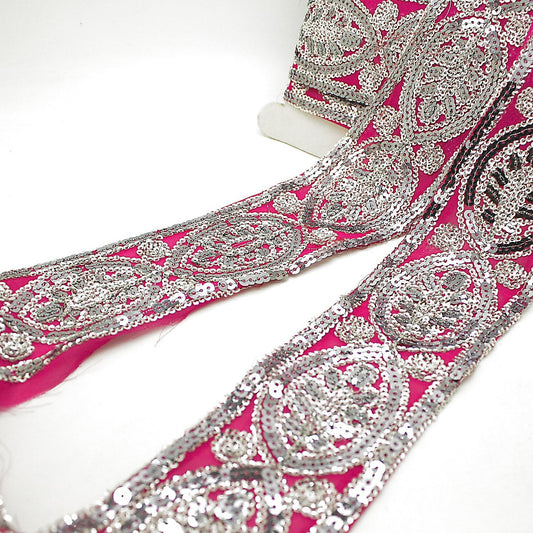 HOT PINK SEQUIN TRIM - sarahi.NYC