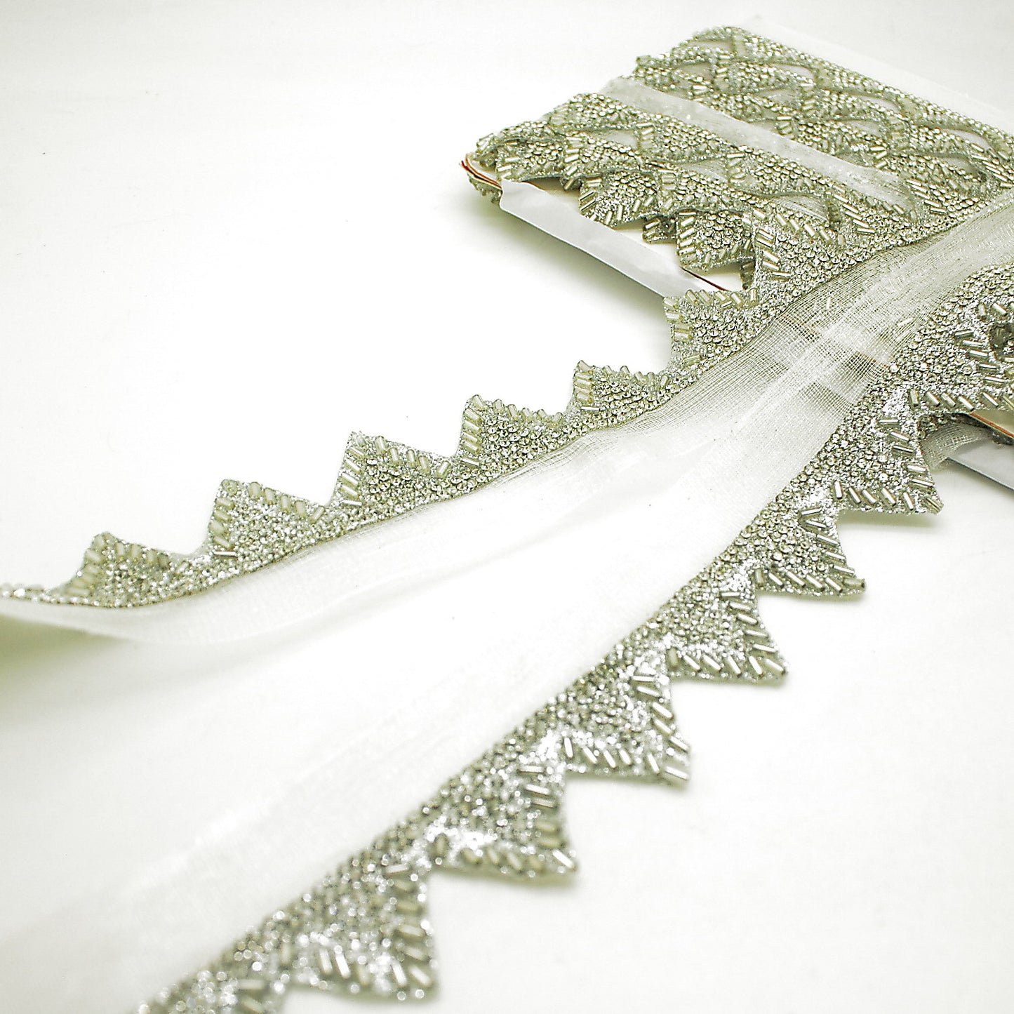 SILVER BEADED EDGING TRIM - sarahi.NYC