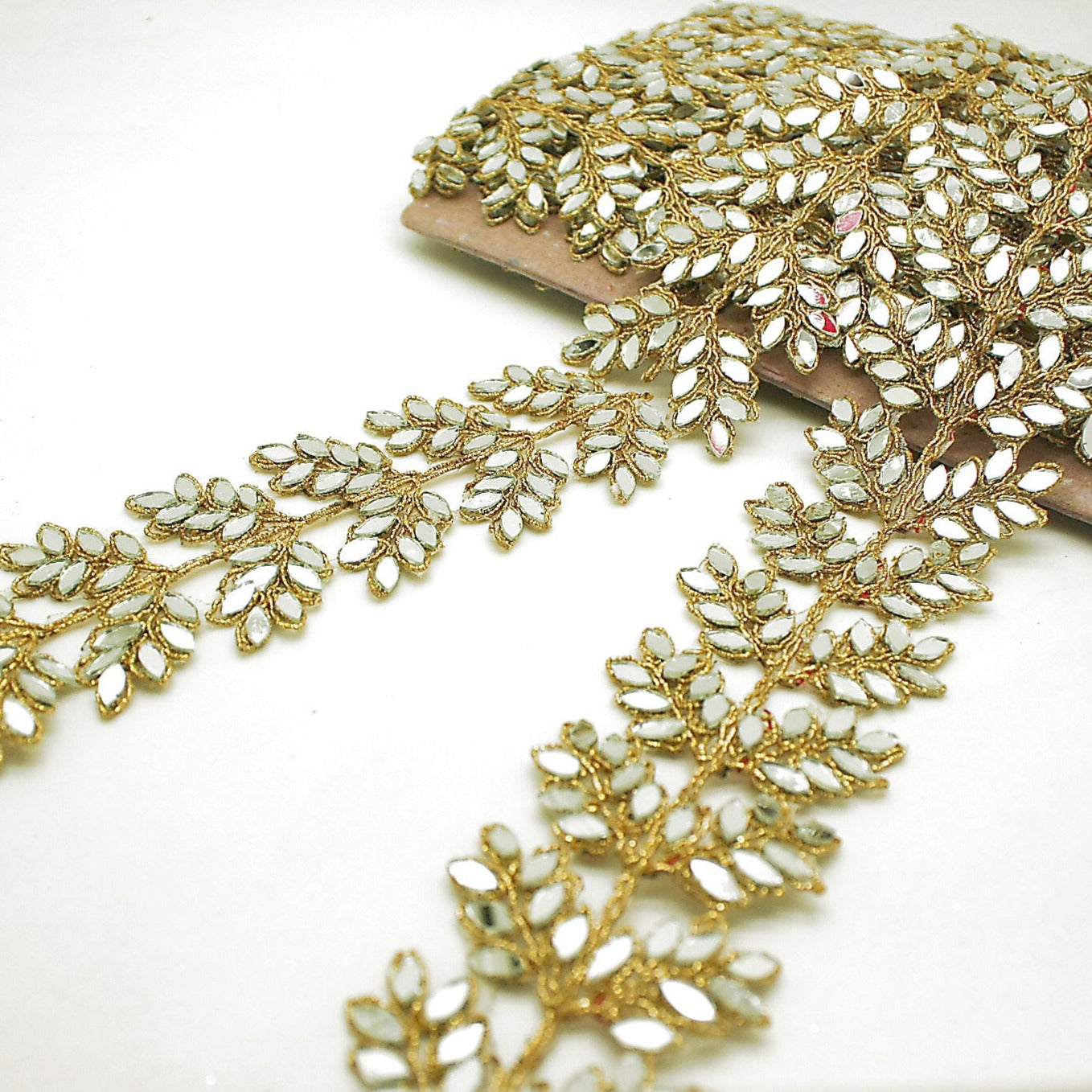 GOLD MIRROR FLORAL TRIM - sarahi.NYC