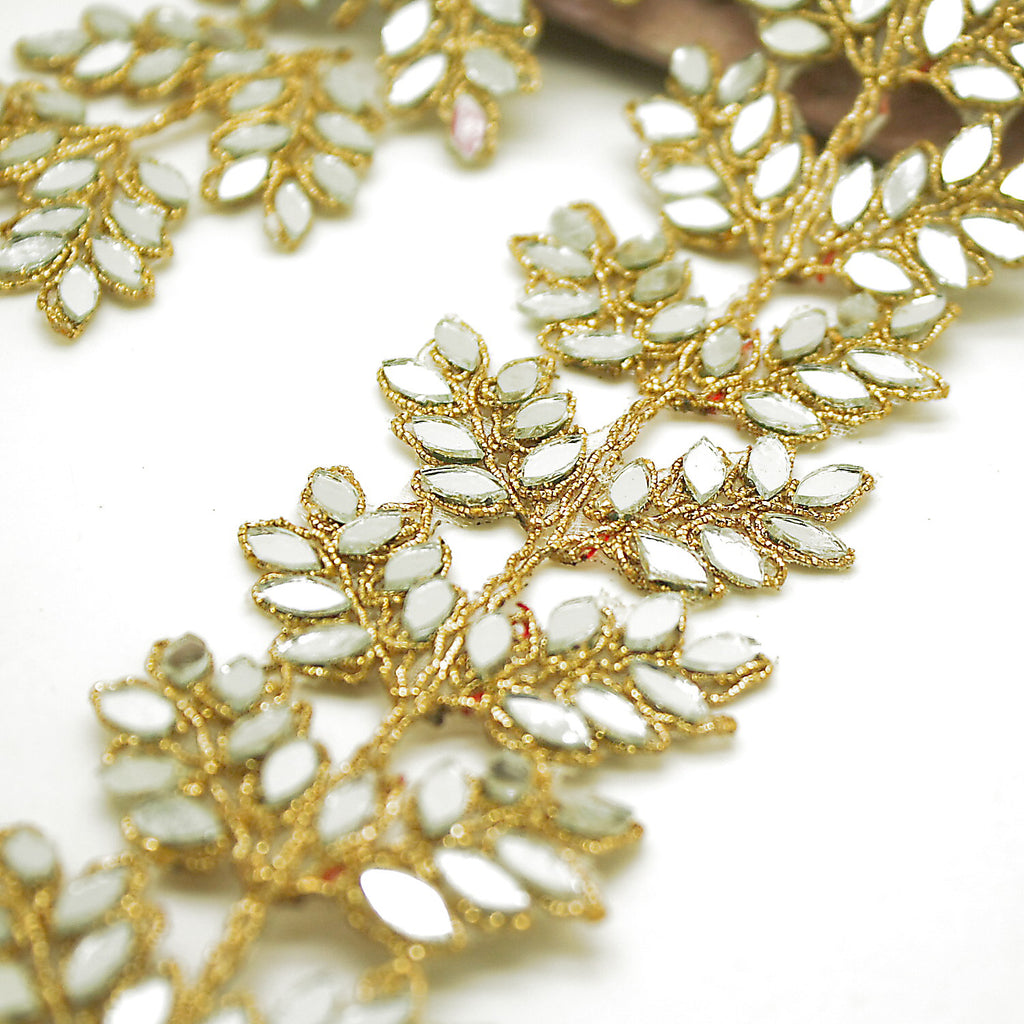 GOLD MIRROR FLORAL TRIM - sarahi.NYC