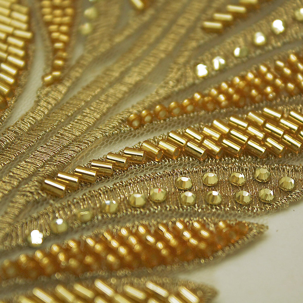 GOLD RHINESTONE NET TRIM - sarahi.NYC
