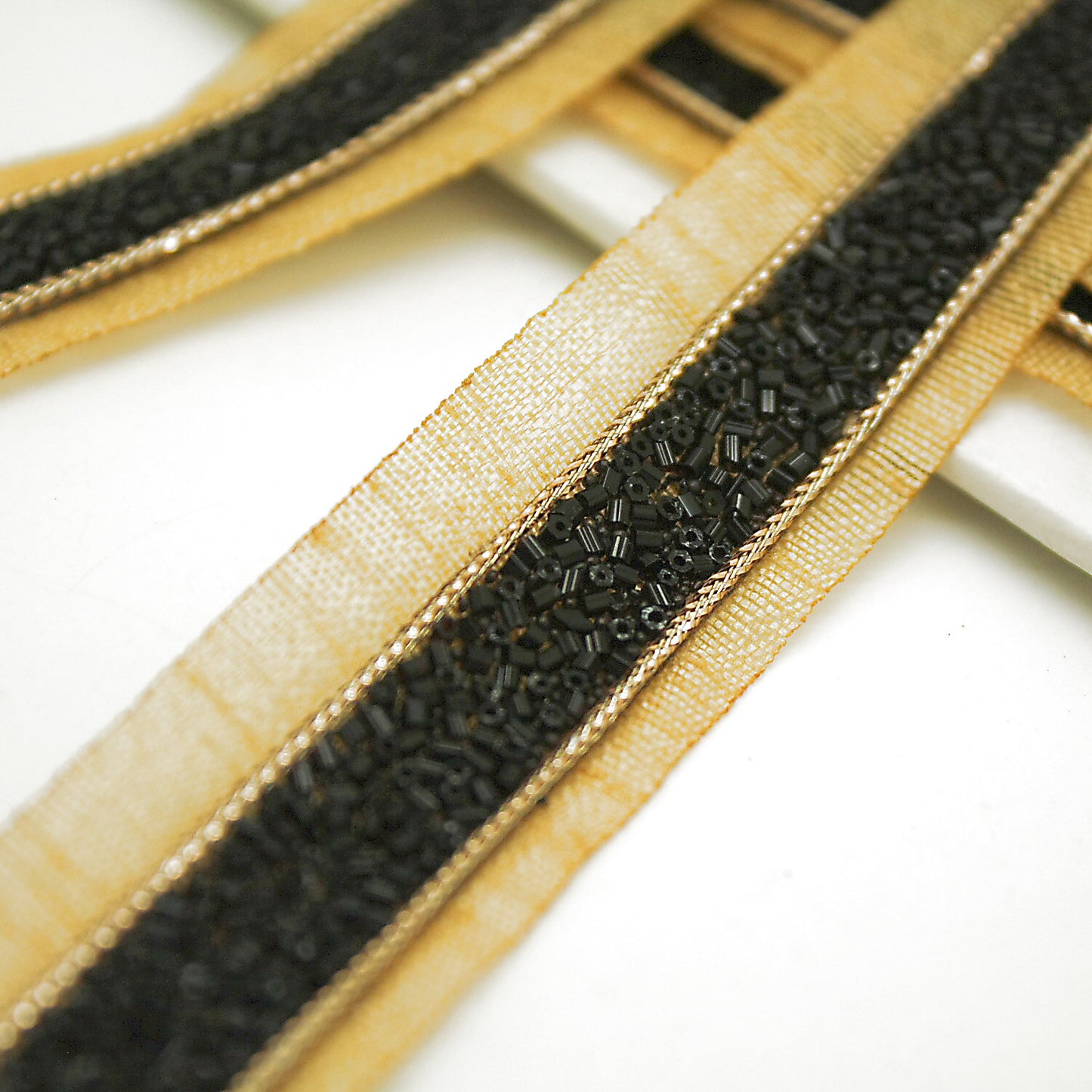 BLACK GOLD BEADED TRIM - sarahi.NYC