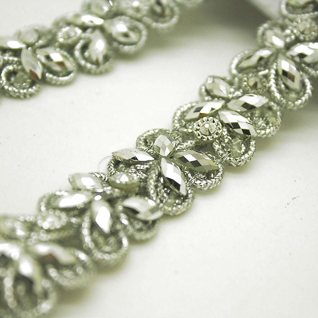 SILVER RHINESTONE TRIM