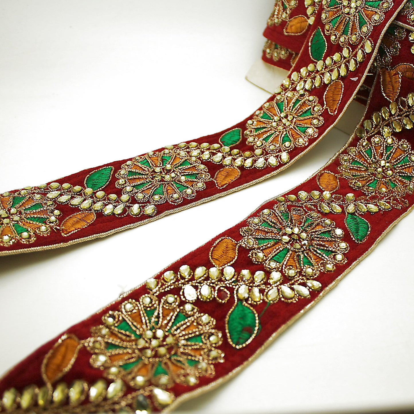MAROON VELOUR RHINESTONE TRIM - sarahi.NYC