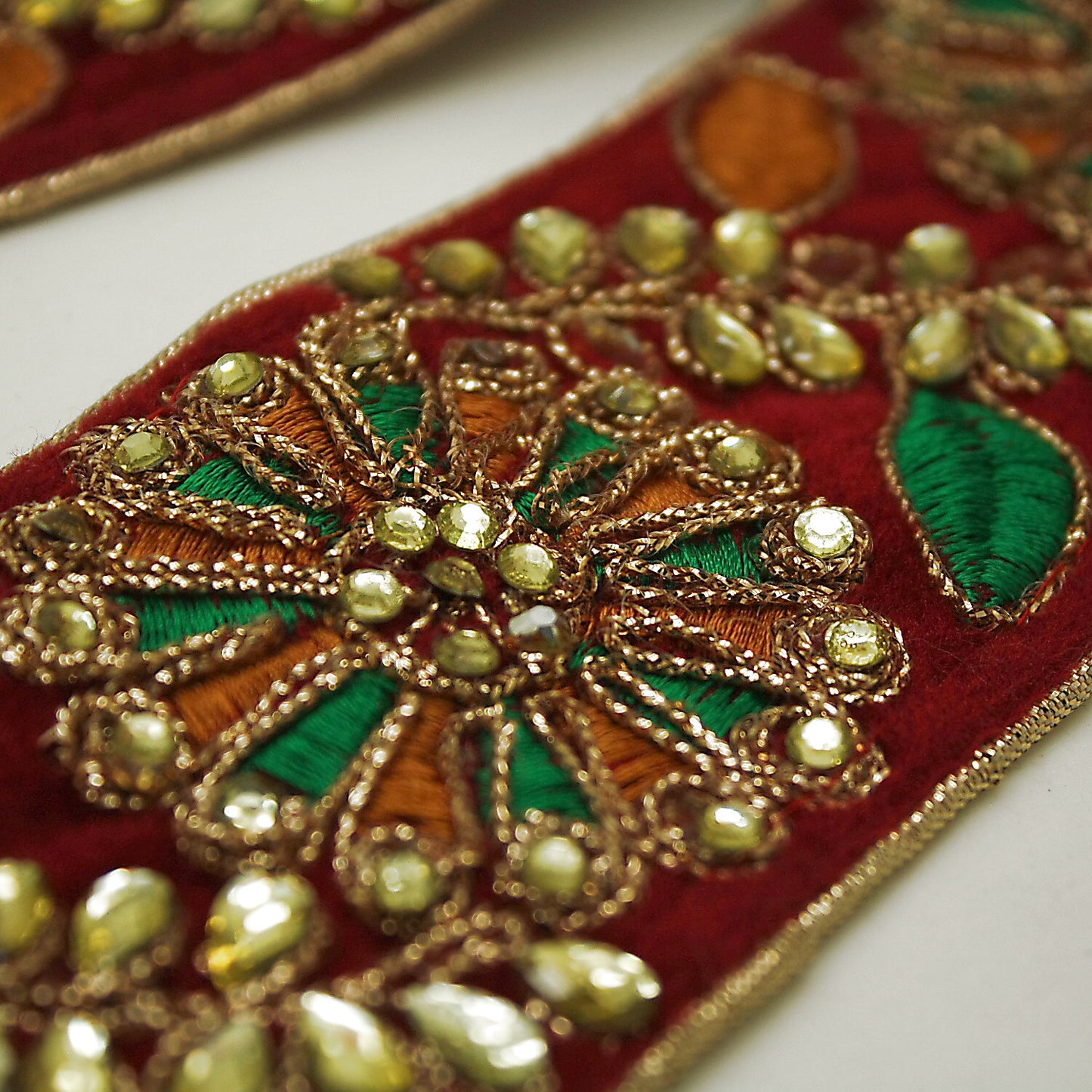 MAROON VELOUR RHINESTONE TRIM - sarahi.NYC