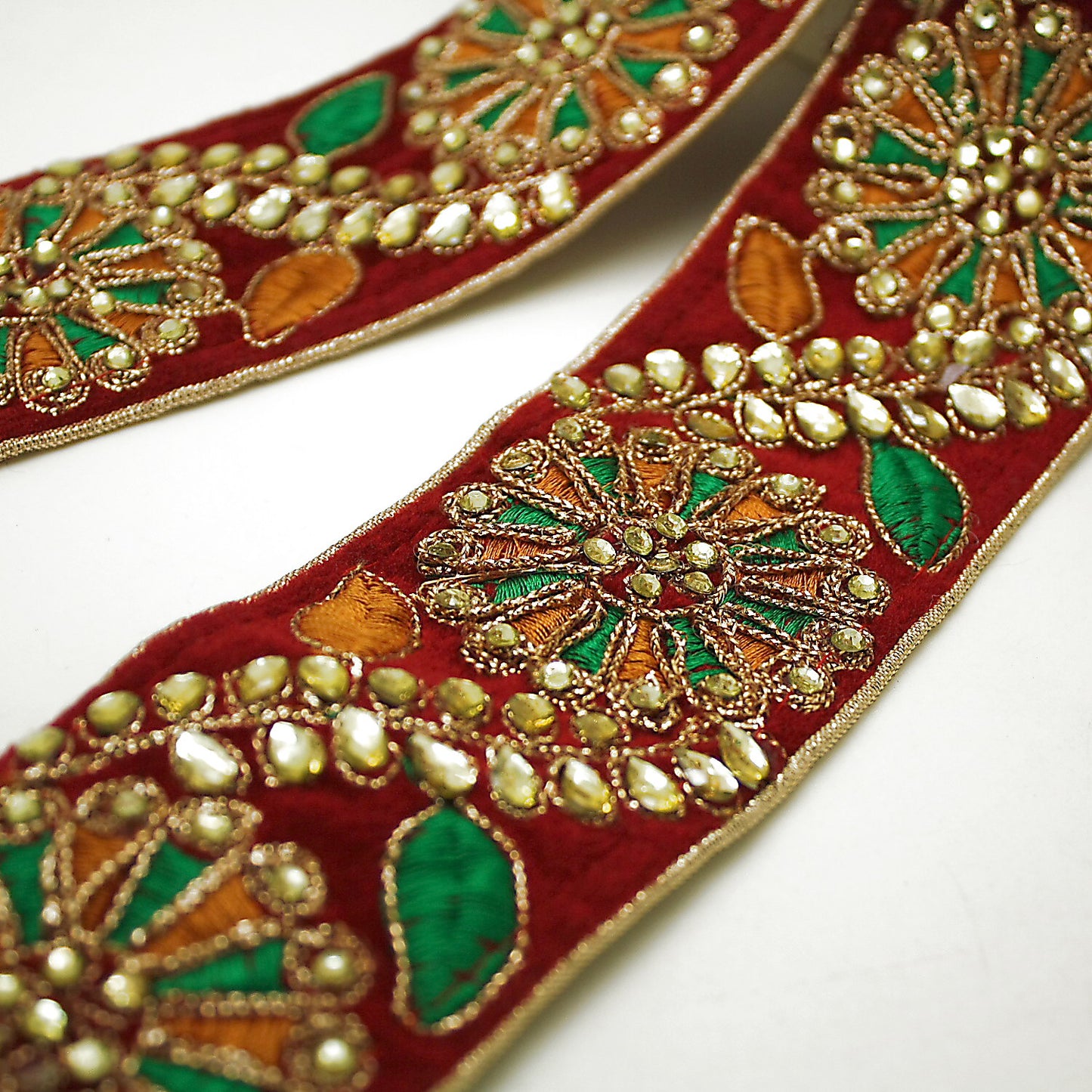 MAROON VELOUR RHINESTONE TRIM - sarahi.NYC