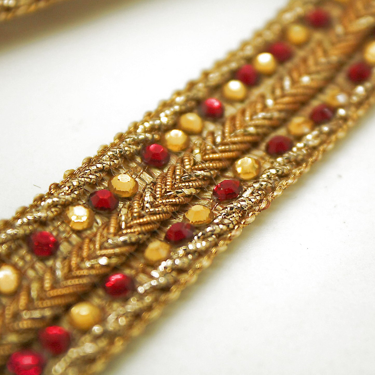 MAROON GOLD RHINESTONE TRIM - sarahi.NYC