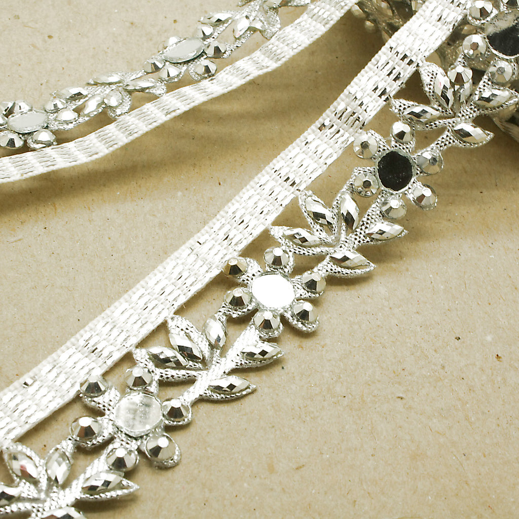 SILVER RHINESTONE EDGING TRIM - sarahi.NYC