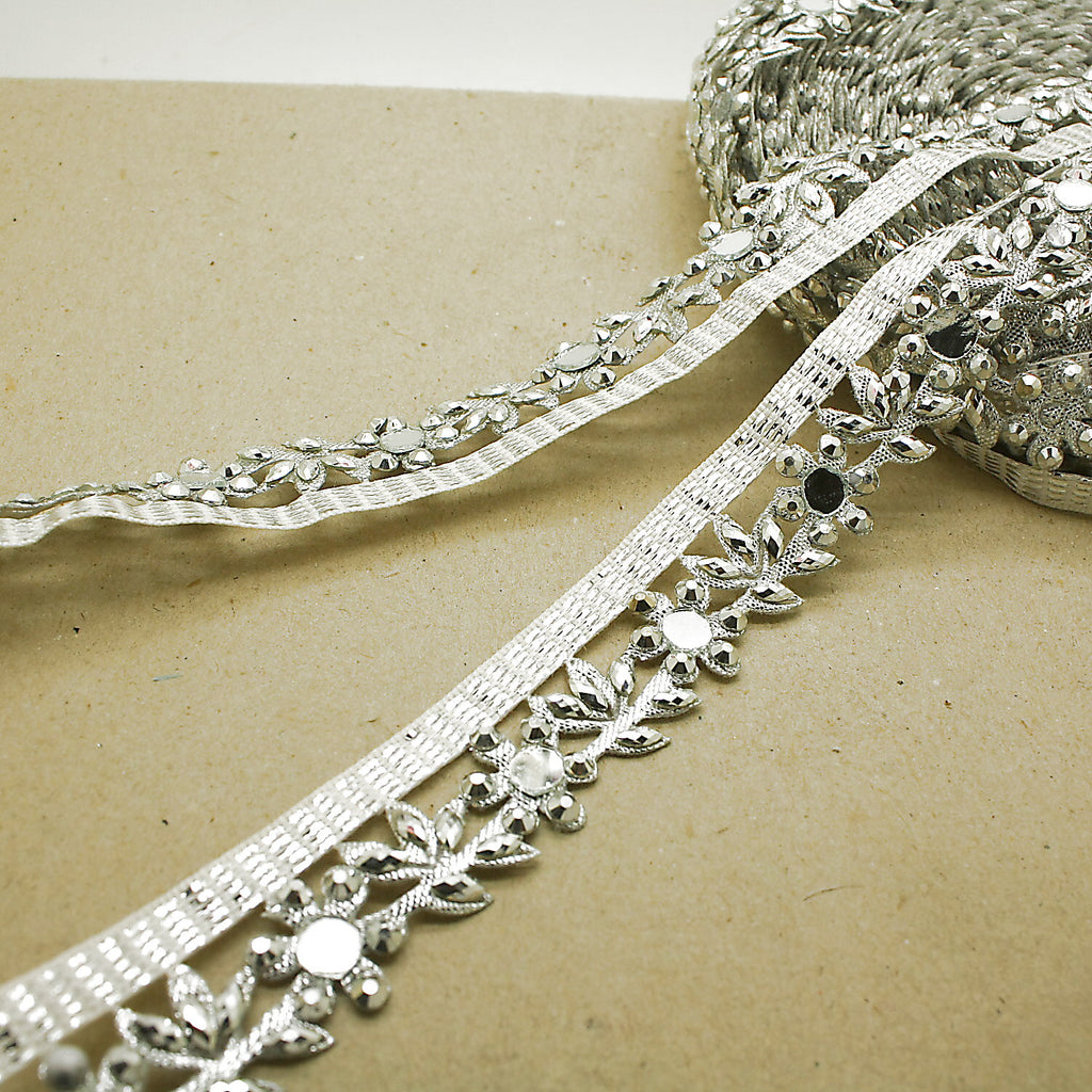 SILVER RHINESTONE EDGING TRIM - sarahi.NYC