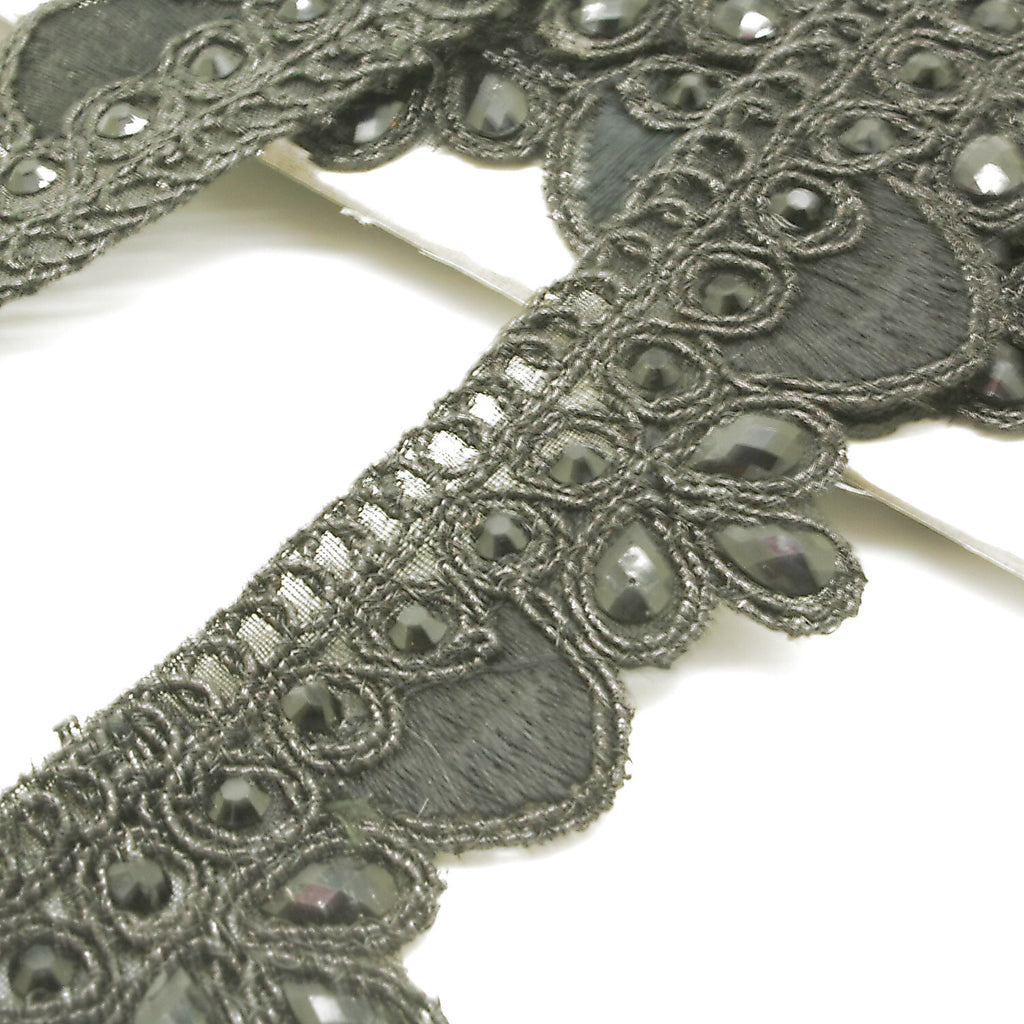 BLACK RHINESTONE EDGING TRIM - sarahi.NYC