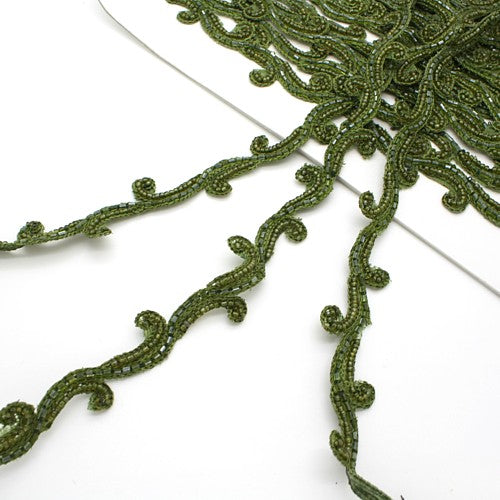 OLIVE GREEN  SWIRL TRIM - sarahi.NYC