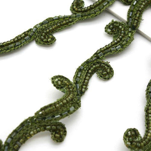 OLIVE GREEN  SWIRL TRIM - sarahi.NYC