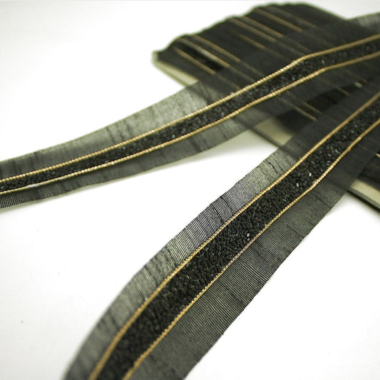 BLACK GOLD BEADED TRIM - sarahi.NYC