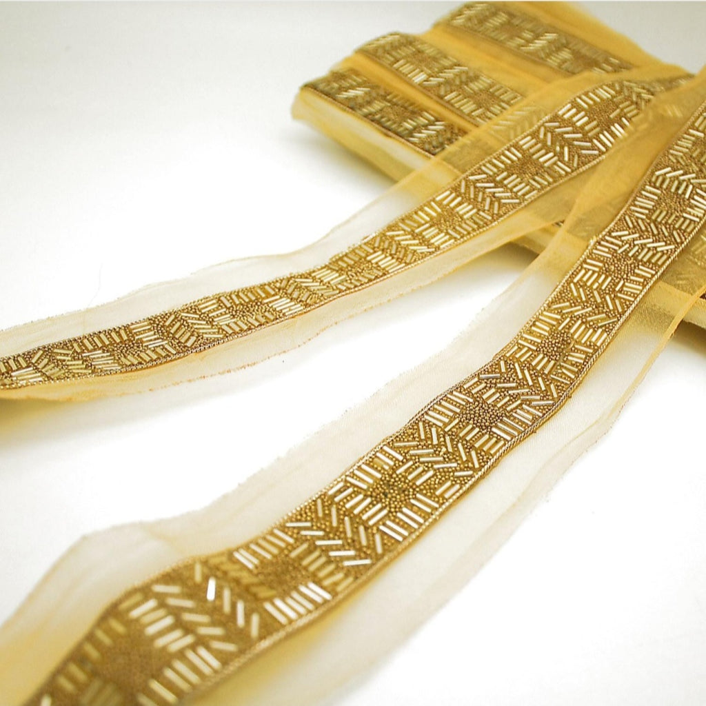 GOLD BEADED TRIM - sarahi.NYC
