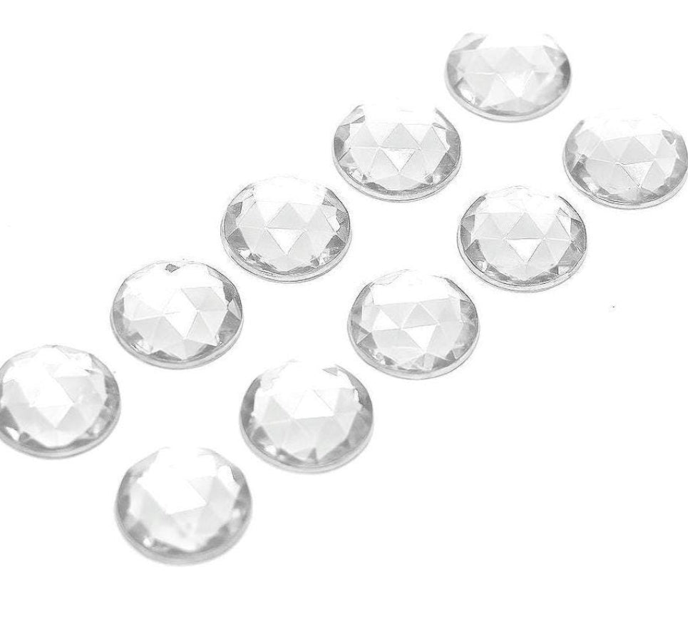 PACK OF 10 - ROUND 20mm FLAT RHINESTONES - sarahi.NYC