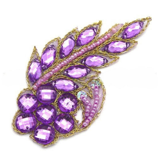 LILAC RHINESTONE FLORAL MOTIF  - sarahi.NYC