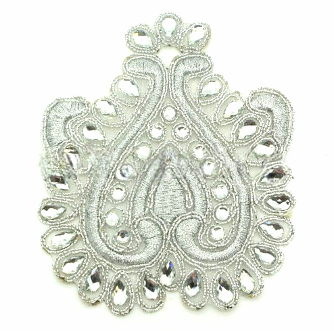 SILVER RHINESTONE APPLIQUE - sarahi.NYC