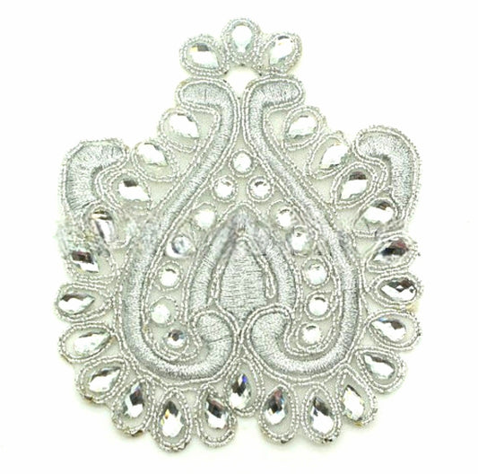 SILVER RHINESTONE APPLIQUE - sarahi.NYC