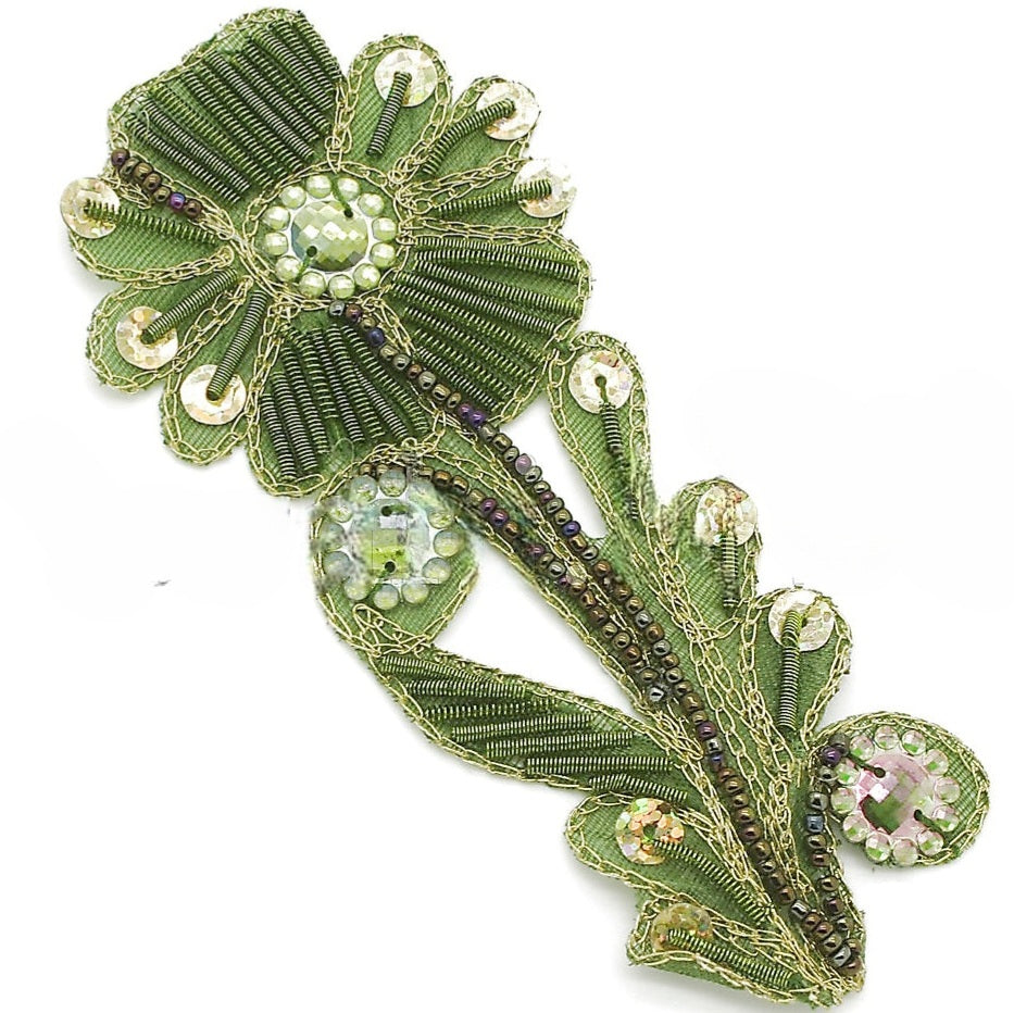 GREEN GOLD GEM FLORAL GEM MOTIF - sarahi.NYC
