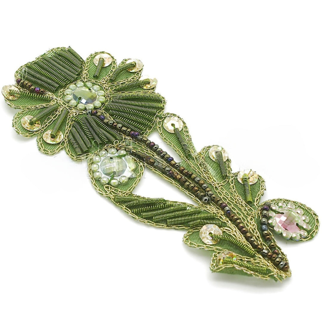GREEN GOLD GEM FLORAL GEM MOTIF - sarahi.NYC