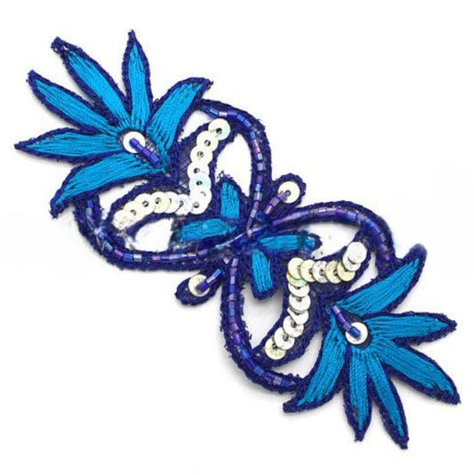BLUE TURQUOISE SEQUIN APPLIQUE  - sarahi.NYC