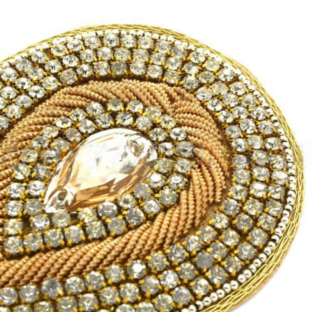 GOLD CRYSTAL TEAR DROP MOTIF - sarahi.NYC